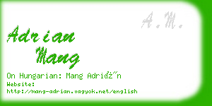 adrian mang business card